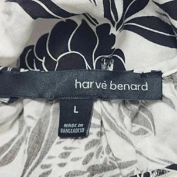 Harve Benard Floral Half Sleeve Keyhole Women's Blouse L - Picture 6 of 8